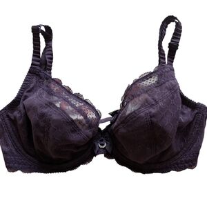 Chantelle Unlined 30DD Medallion Plunge Purple Lace Lingerie Bra